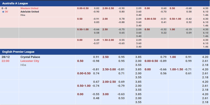 Đa dạng tỷ lệ tại kèo châu Á Đa dạng tỷ lệ tại kèo châu Á